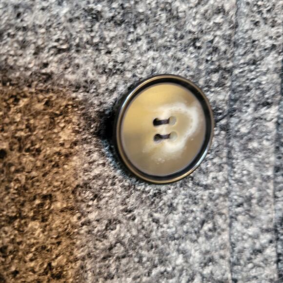 Hilary Radley Tweedy Lined Car Coat Wool Blend 4 Button Mod Size 14 Heather Gray - Picture 4 of 7